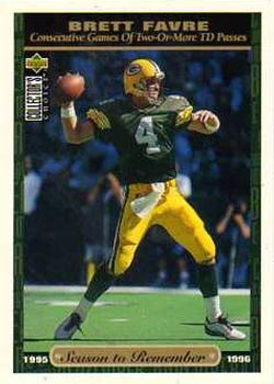 Brett Favre Green Bay Packers 1996 Upper Deck Collector's Choice NFL Season to Remember #57